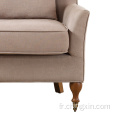 Chaise d'accent armé de tissu solide moderne au milieu du siècle avec roulettes